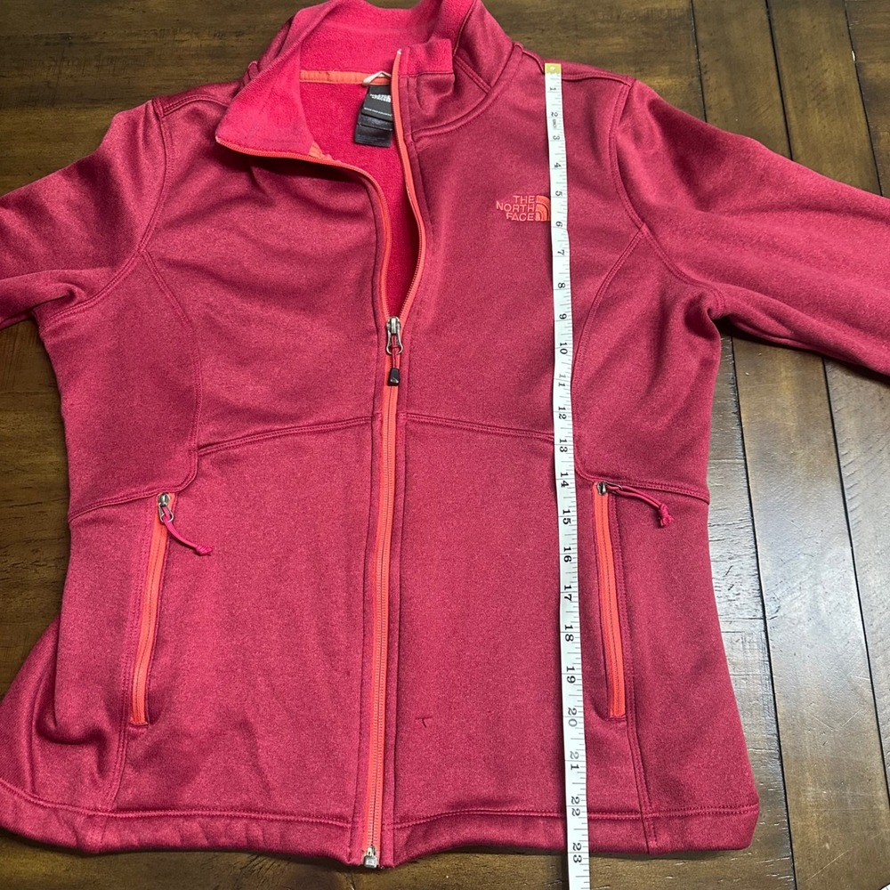 The North Face Agave Full Zip‎ Fleece Jacket Womens Large Pink Heather Mock Neck - Picture 9 of 10